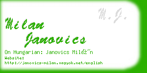 milan janovics business card